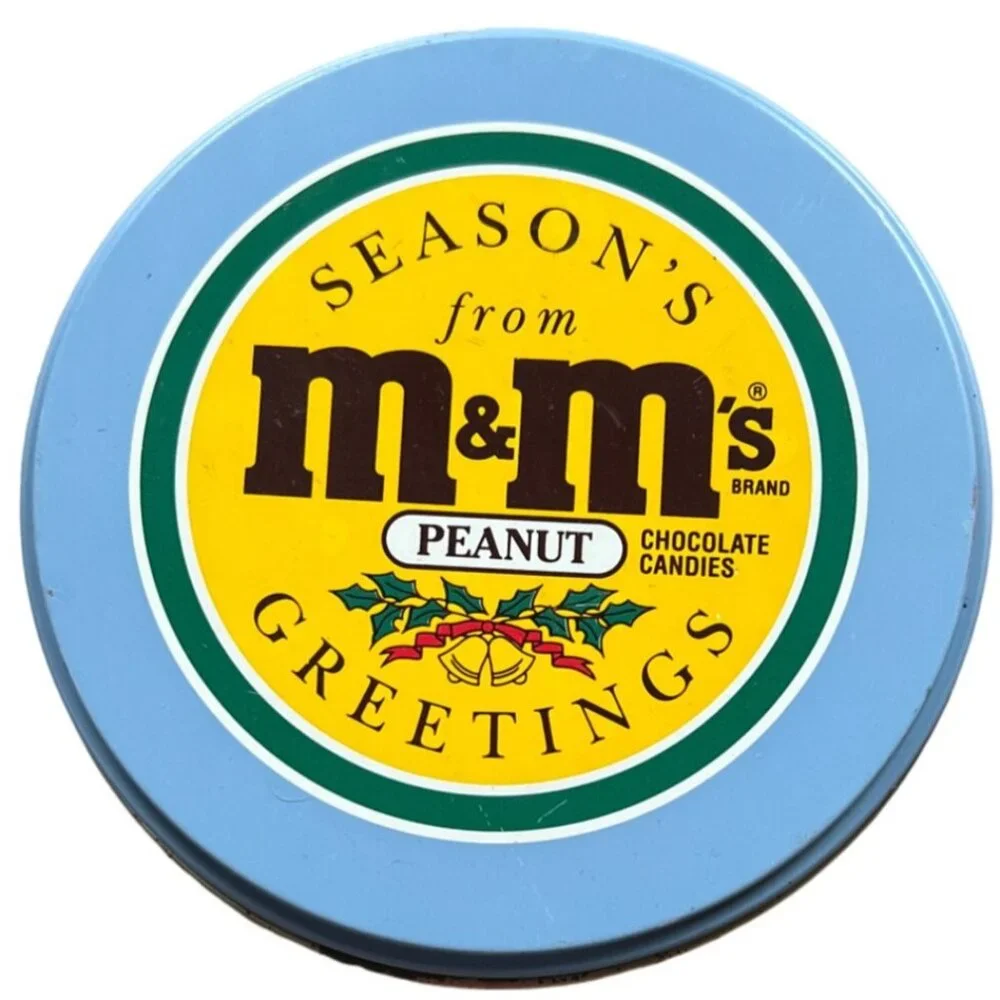 M&M 1991 Season's Greetings Peanut Cholate Candie Collectible Tin